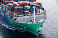 Container vessel at sea